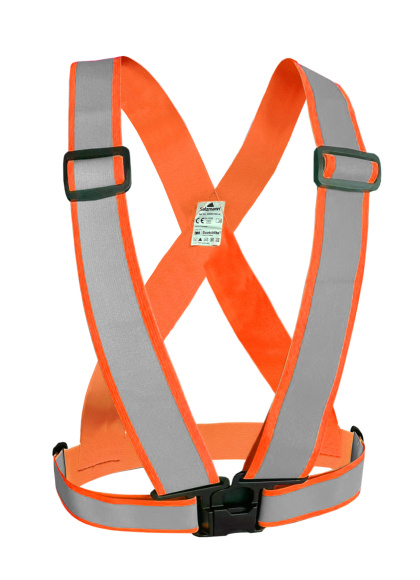 Reflexní šle elastické - oranžové - reflexní pruh 3 cm - splňují normu EN 17353